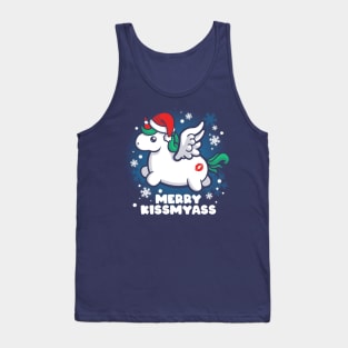 Unicorn merry kissmyass christmas Tank Top